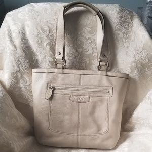 Coach Leather Zippered Tote